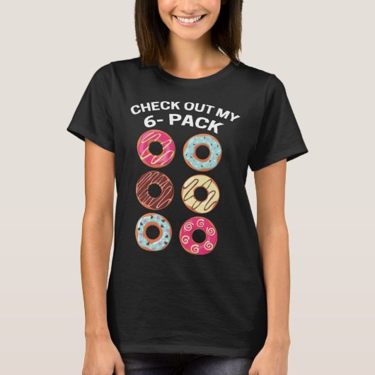 Donuts 6 Pack Bodybuilding Workout Exercise Gym T-shirt (Voorkant)