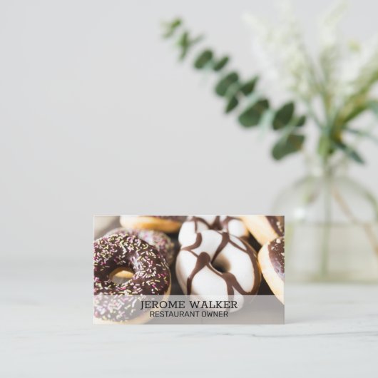 Donuts achtergrond visitekaartje (Staand voorkant)