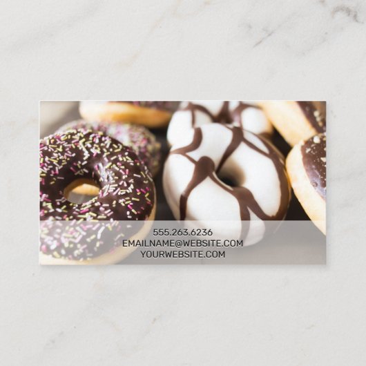 Donuts achtergrond visitekaartje (Achterkant)