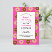 Donuts, alle keren roze partij kaart (Staand voorkant)