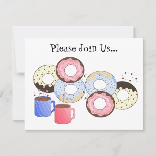 Donuts and Coffee Invitation Kaart (Voorkant)