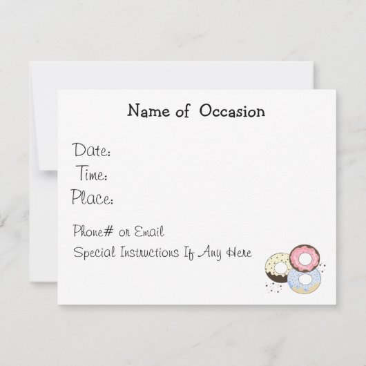 Donuts and Coffee Invitation Kaart (Achterkant)