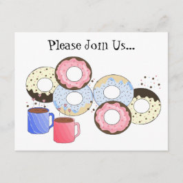 Donuts and Coffee Invitation Kaart