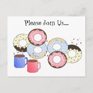 Donuts and Coffee Invitation Kaart