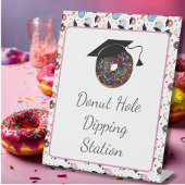 Donuts and Degrees Afstuderen Donut Dipping Reclamebord Met Voetstuk