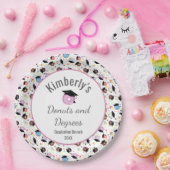 Donuts and Degrees Afstuderen Pattern Gepersonalis Papieren Bordje (Feest)