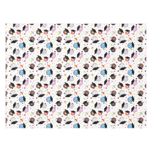 Donuts and Degrees Afstuderen Pattern Tafelkleed (Voorkant (Horizontaal))