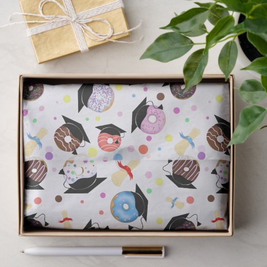 Donuts and Degrees Afstuderen Pattern Tissuepapier (Geschenk)