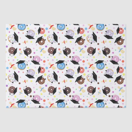 Donuts and Degrees Afstuderen Pattern Tissuepapier (Voorkant)