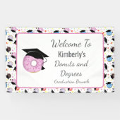 Donuts and Degrees Afstuderen Pattern Welkom Spandoek (Horizontaal)