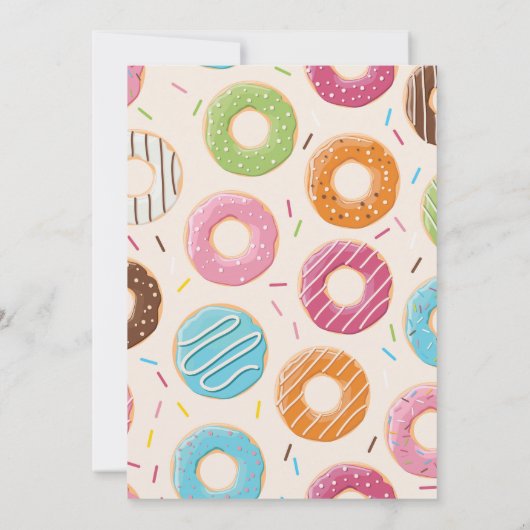 Donuts and diaper sprinkle party-uitnodiging kaart (Achterkant)