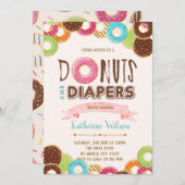 Donuts and diaper sprinkle party-uitnodiging kaart (Voorkant / Achterkant)