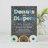Donuts and Diapers Baby Boy Sprinkle Chalkboard Kaart (Staand voorkant)