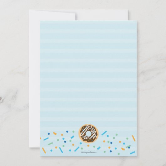 Donuts and Diapers Baby Boy Sprinkle Chalkboard Kaart (Achterkant)