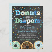 Donuts and Diapers Baby Boy Sprinkle Chalkboard Kaart (Voorkant / Achterkant)