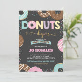 Donuts and Diapers Baby Girl Shower Doughnut Kaart (Staand voorkant)