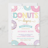 Donuts and Diapers Baby Girl Shower Doughnut Kaart (Voorkant)