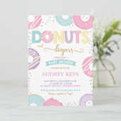 Donuts and Diapers Baby Girl Shower Doughnut Kaart (Staand voorkant)