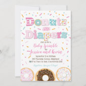 Donuts and Diapers Baby Girl Sprinkle of Shower Kaart (Voorkant)