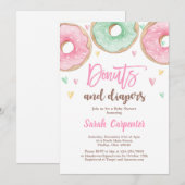 Donuts and Diapers Baby shower girl Kaart (Voorkant / Achterkant)