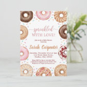 Donuts and Diapers Baby Shower Sprinkle Pastel Kaart (Staand voorkant)