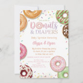 Donuts and Diapers Baby Shower Sprinkle Pastel Kaart (Voorkant)