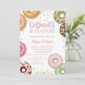 Donuts and Diapers Baby Shower Sprinkle Pastel Kaart (Staand voorkant)