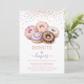 Donuts and Diapers Baby Shower Sprinkle Pastel Kaart (Staand voorkant)