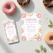 Donuts and Diapers Baby Shower Sprinkle Pastel Kaart