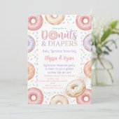 Donuts and Diapers Baby Shower Sprinkle Pastel Kaart (Staand voorkant)