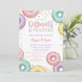 Donuts and Diapers Baby Shower Sprinkle Pastel Kaart (Staand voorkant)