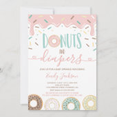 Donuts and diapers Baby Sprinkle Invitation Kaart (Voorkant)