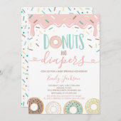 Donuts and diapers Baby Sprinkle Invitation Kaart (Voorkant / Achterkant)