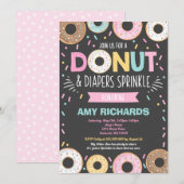 Donuts and diapers Baby Sprinkle Invitation Kaart (Voorkant / Achterkant)