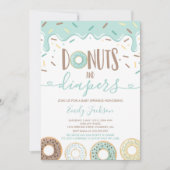 Donuts and diapers Baby Sprinkle Invitation Kaart (Voorkant)