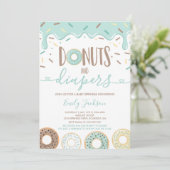 Donuts and diapers Baby Sprinkle Invitation Kaart (Staand voorkant)