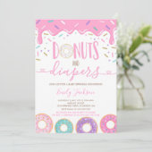 Donuts and diapers Baby Sprinkle Invitation Kaart (Staand voorkant)