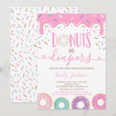 Donuts and diapers Baby Sprinkle Invitation Kaart (Voorkant / Achterkant)