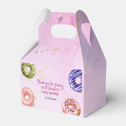 Donuts and Diapers Baby Sprinkle Shower Bedankdoosjes (Achterkant)