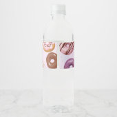 Donuts and Diapers Baby Sprinkle Shower Waterfles Etiket (Achterkant)