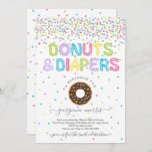 Donuts and Diapers Sprinkle Baby shower Kaart (Voorkant / Achterkant)
