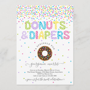 Donuts and Diapers Sprinkle Baby shower Kaart