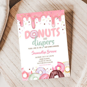 Donuts and Diapers Sprinkle Baby shower Kaart