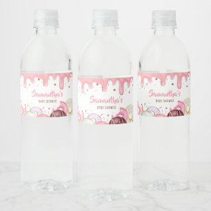 Donuts and Diapers Sprinkle Baby shower Waterfles Etiket