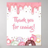 Donuts and Diapers Sprinkle Bedankt voor uw komst Poster (Voorkant)