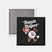 Donuts and Dingers Honkbal Fan Humor Donut Magneet (Voorkant / Achterkant)