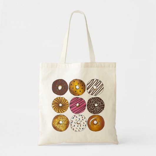 Donuts Asst. Doughnoten Breakfast Food Tas (Voorkant)