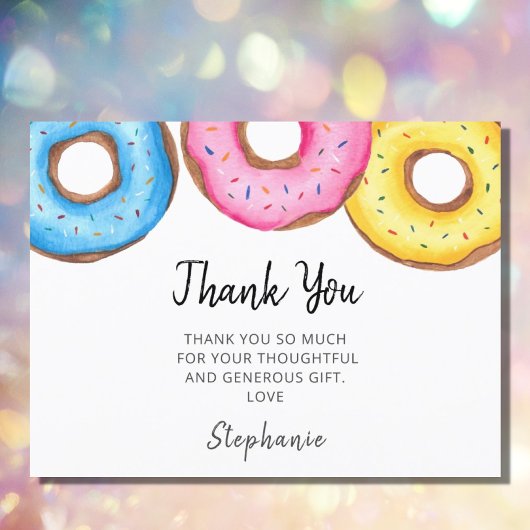 Donuts Baby Shower Bedankt Briefkaart