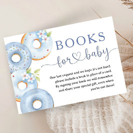 Donuts Baby Shower Jongen Blauwe Boeken Voor Baby Informatiekaartje
