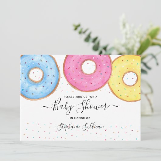 Donuts Baby shower Kaart (Staand voorkant)